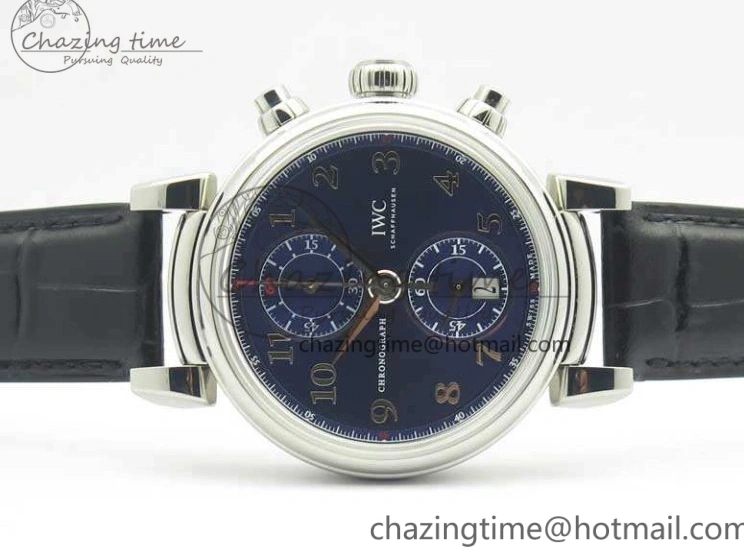 MIROTIME 0501 Breathable Da Vinci IW393402 SS ZF 1:1 Best Edition Blue Dial On Black Leather Strap A 7211